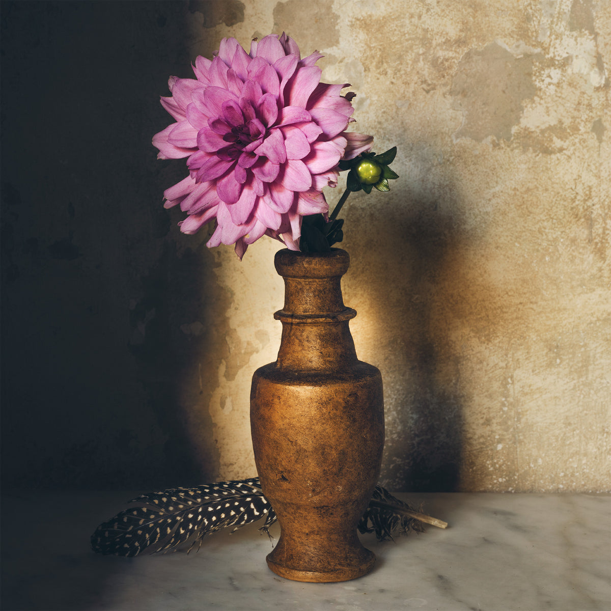 Still Life with 18th c. Inkwell & Dahlia