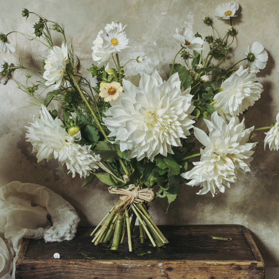 Bouquet in White Print