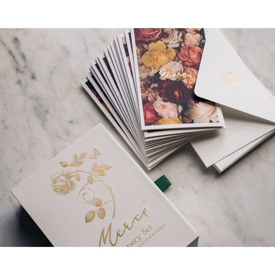 Merci Stationery • Set of 16 Cards and Envelopes