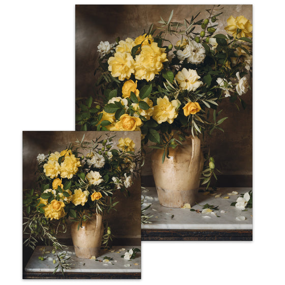 Still Life with Olive Branch and Roses Small Poster