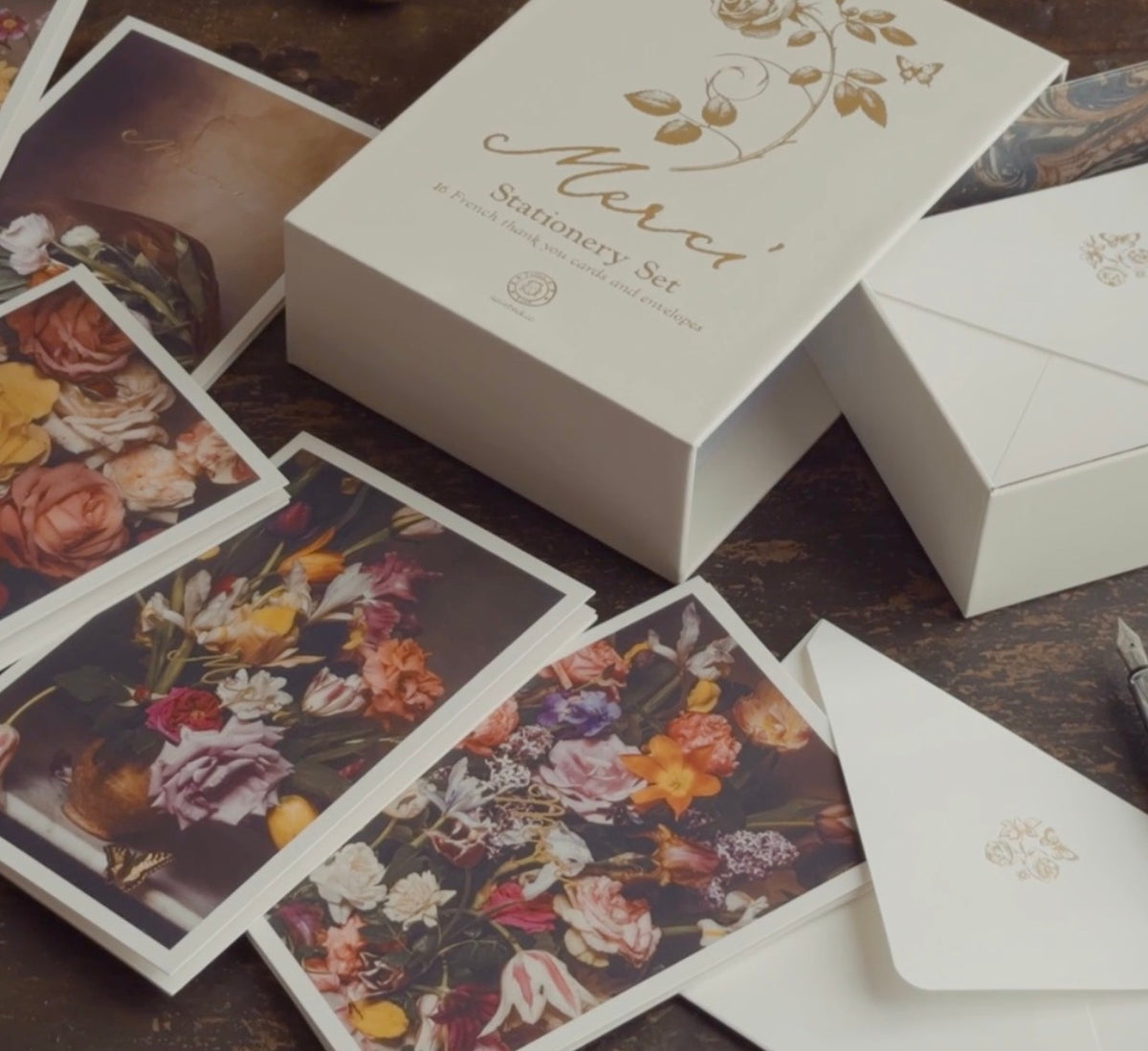 Merci Stationery • Set of 16 Cards and Envelopes
