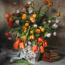  Tulip in Vase with Book #1 Print