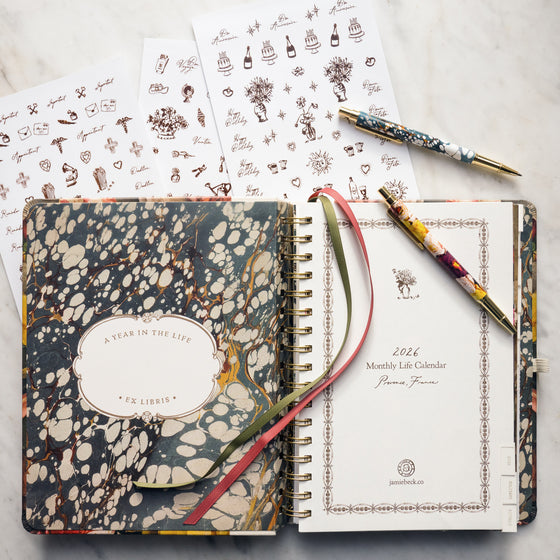 2026 Monthly Life Planner Ultimate Bundle - Writing Set + Sticker Pack