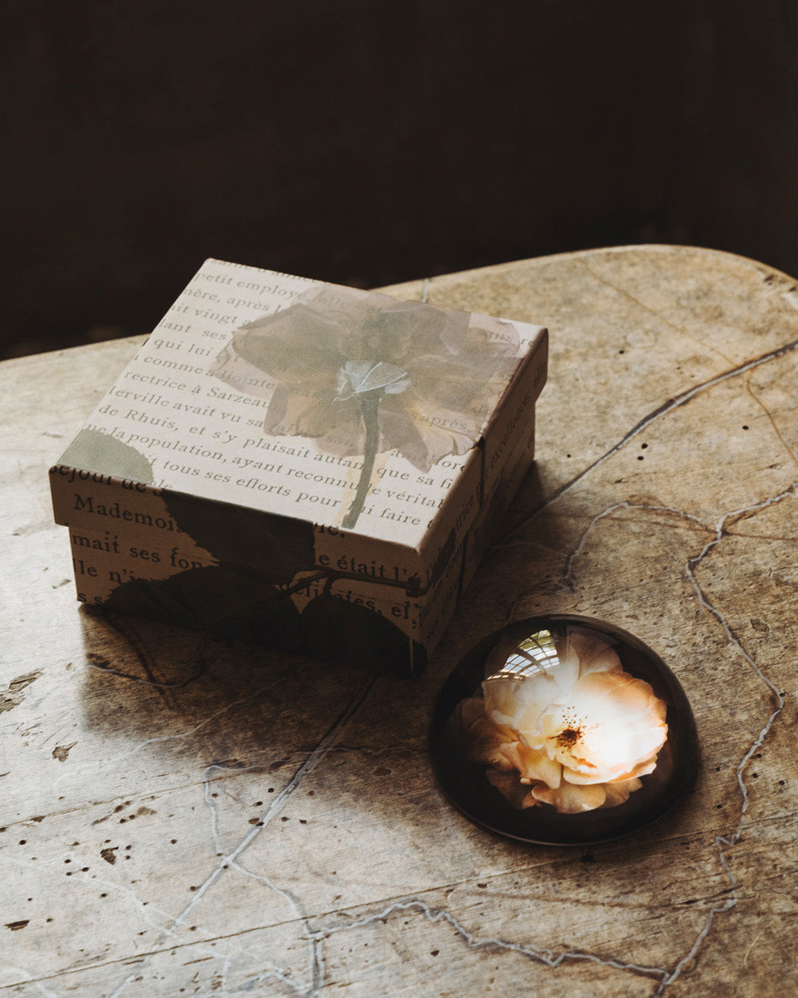 Drops of Provence Paperweight Blush Rose
