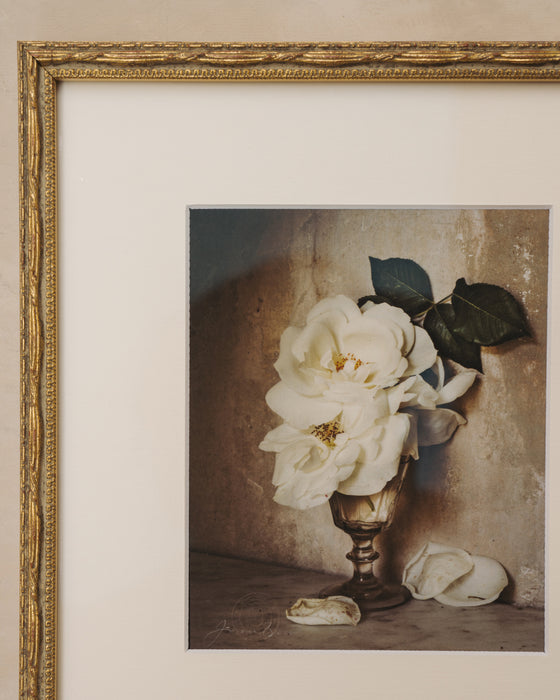 Framed Masterwork - Rose Month - White Roses in Glass