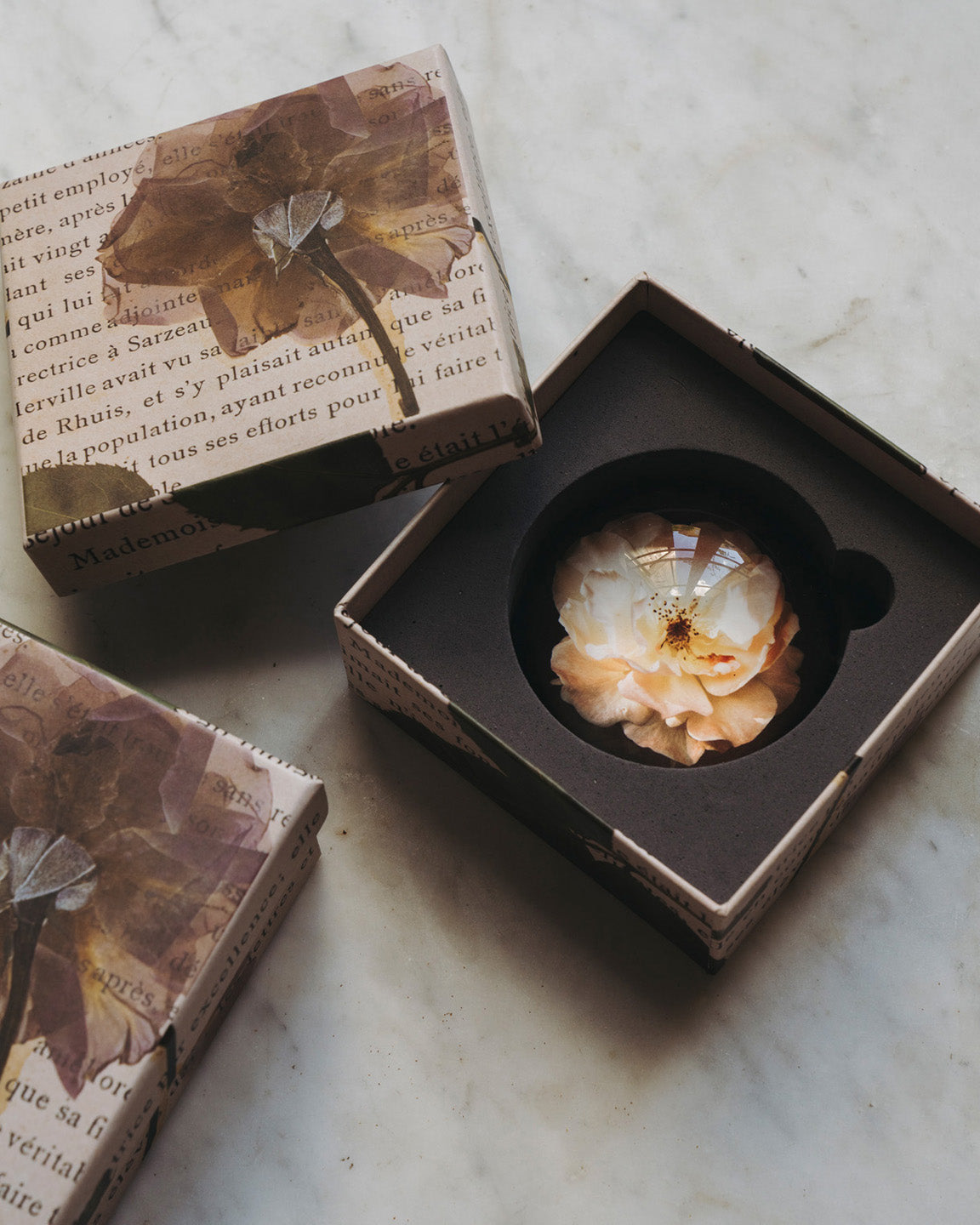 Drops of Provence Paperweight Blush Rose