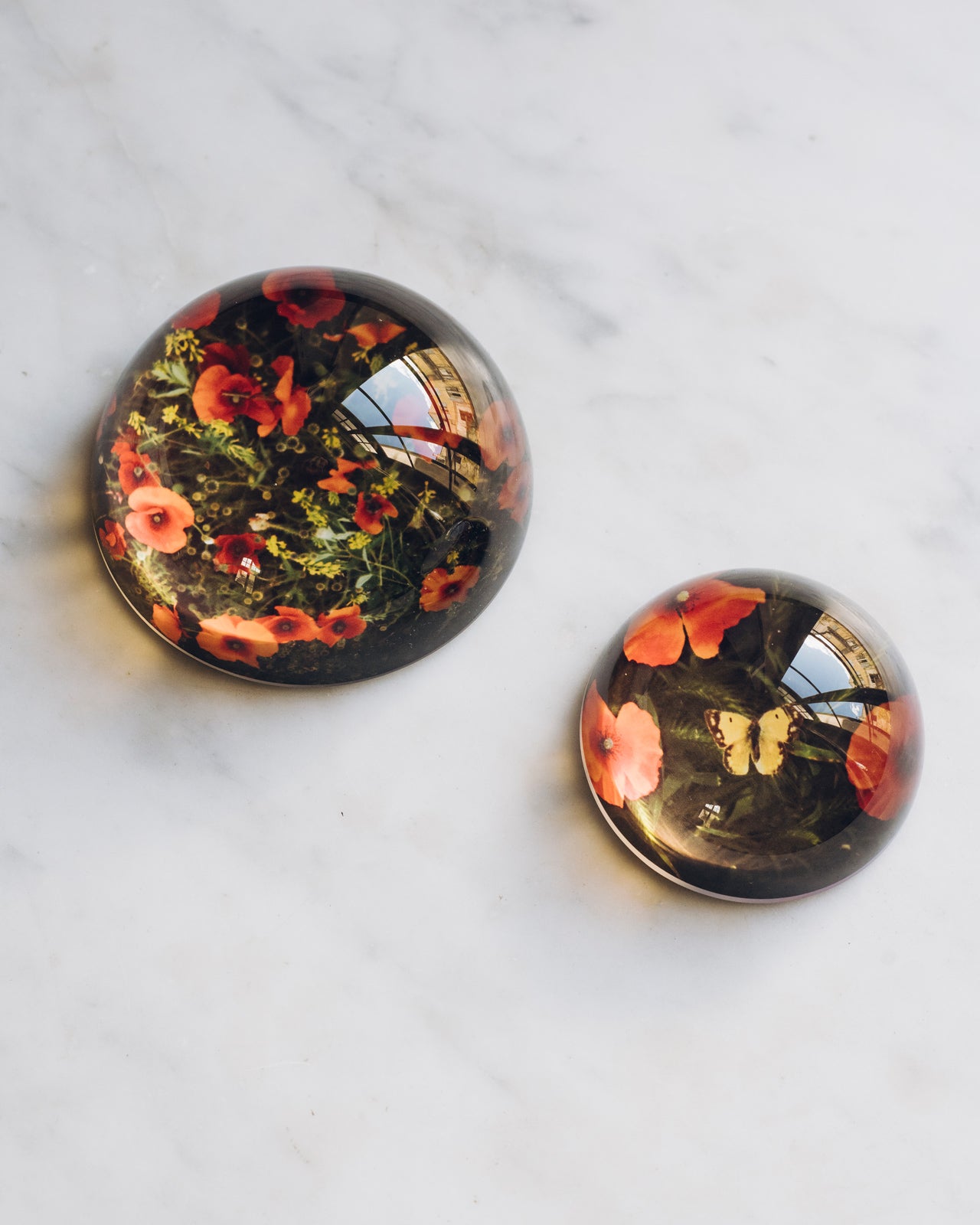 Drops of Provence Paperweight Set — Poppies
