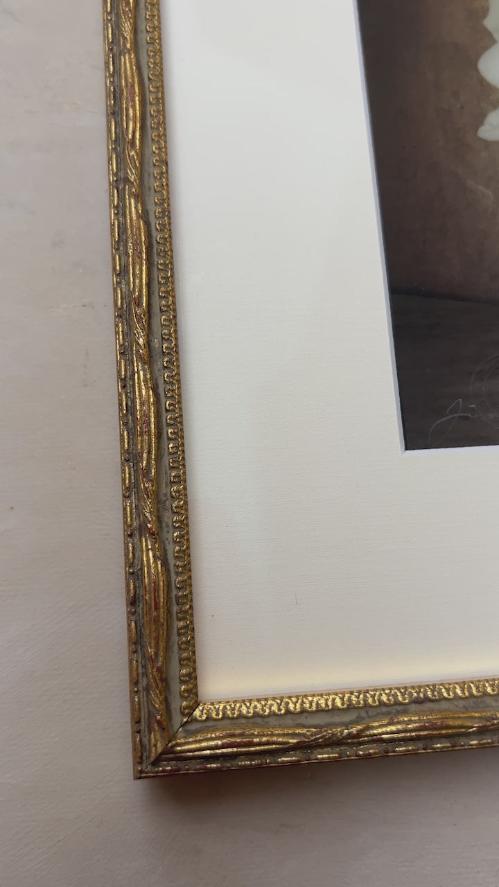 Framed Masterwork - Rose Month - White Roses in Glass